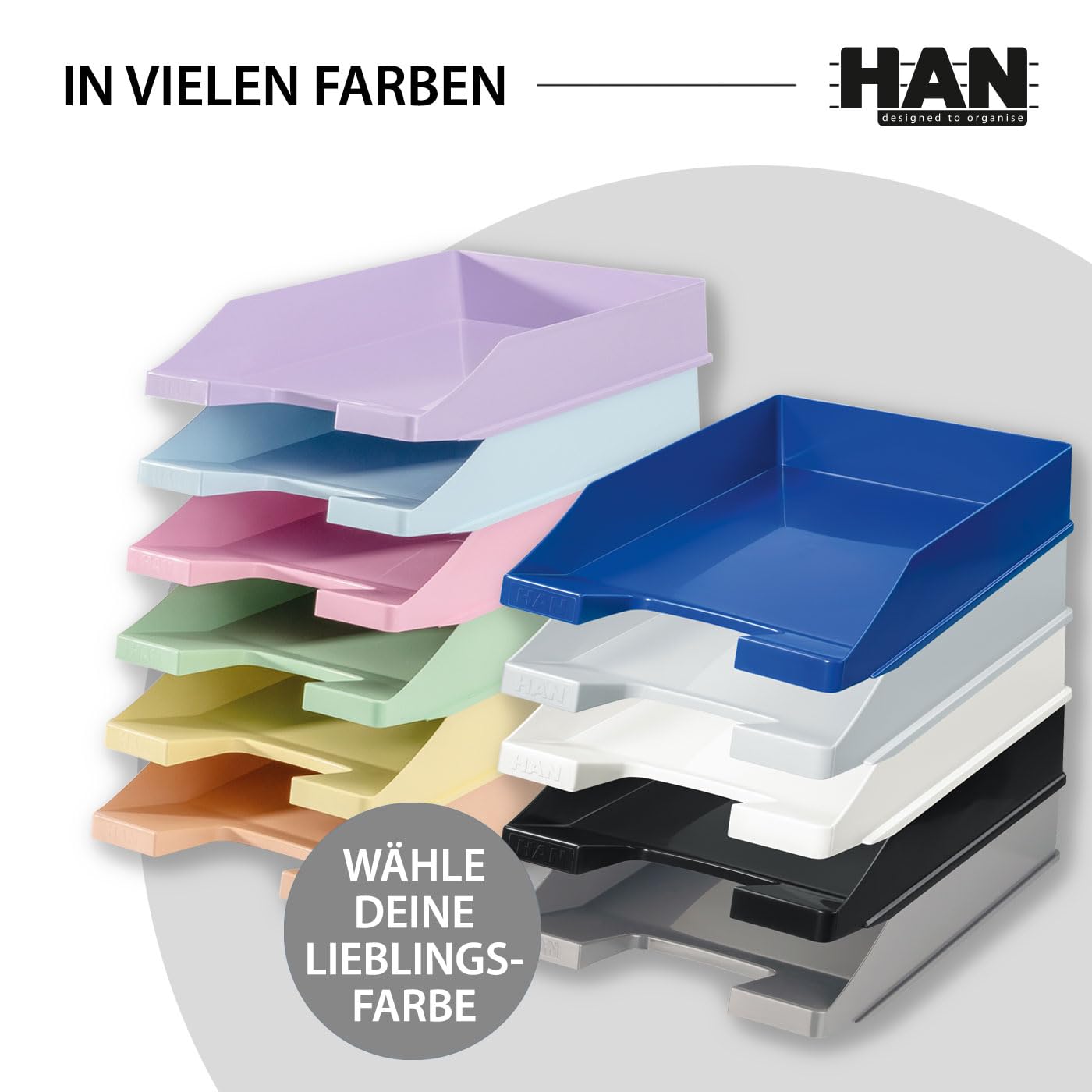 Corbeille à courrier KLASSIK HAN 1027-X-13, noir, lot de 10