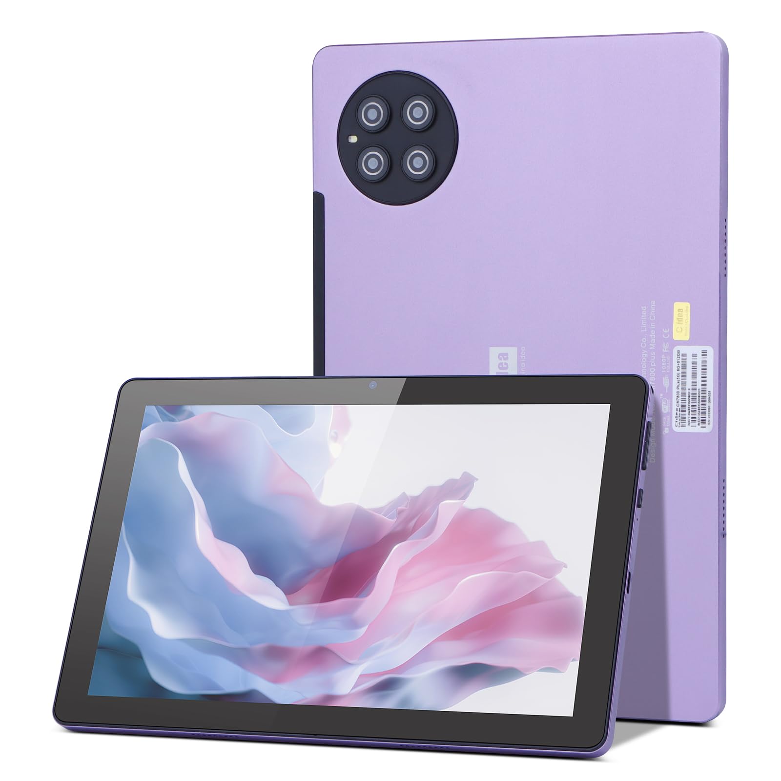 C idea 10 inch Tablet, Android 12.0 Tablet 8GB RAM+512GB ROM Storage 8MP+13MP Cameras 10000mAh Battery Dual SIM Slot 800x1280 IPS HD Touchscreen Tablet PC with Case&Keyboard/WIFI/5GLTE CM7800(Purple)