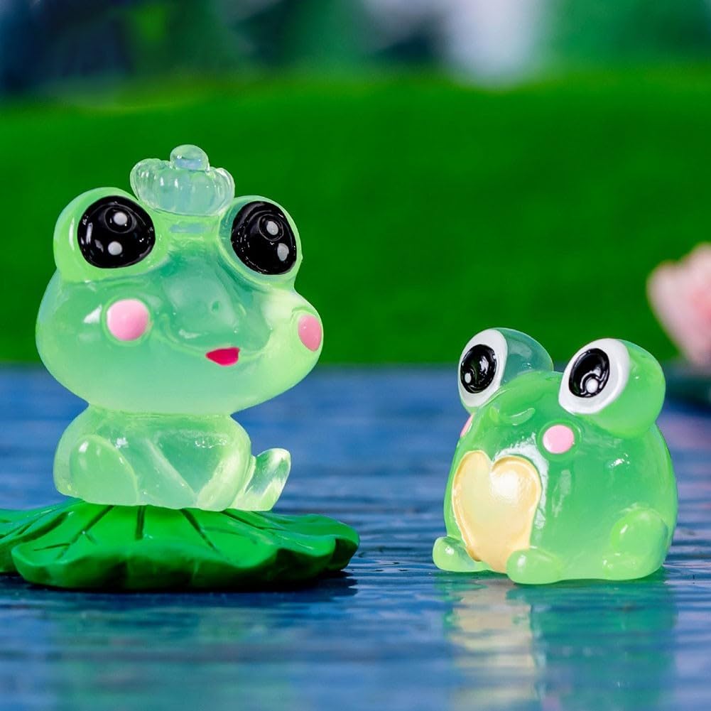 Lot De 24 Grenouilles Lumineuses En Résine - Figurines Phosphorescentes Pour Jardin, Plantes, Décoration