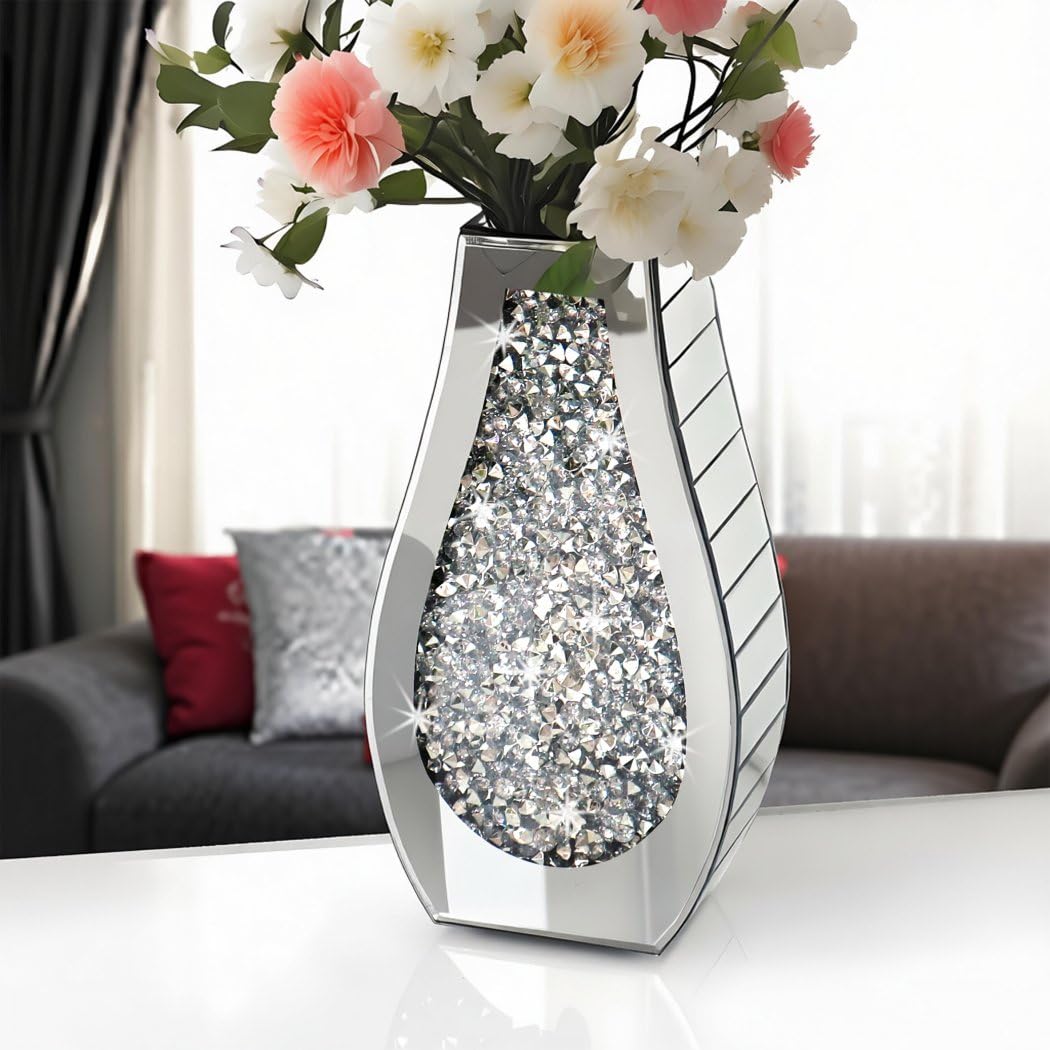 Amazon.co.jp: 38.1 cm クラッシュドダイヤモンド ミラー花瓶