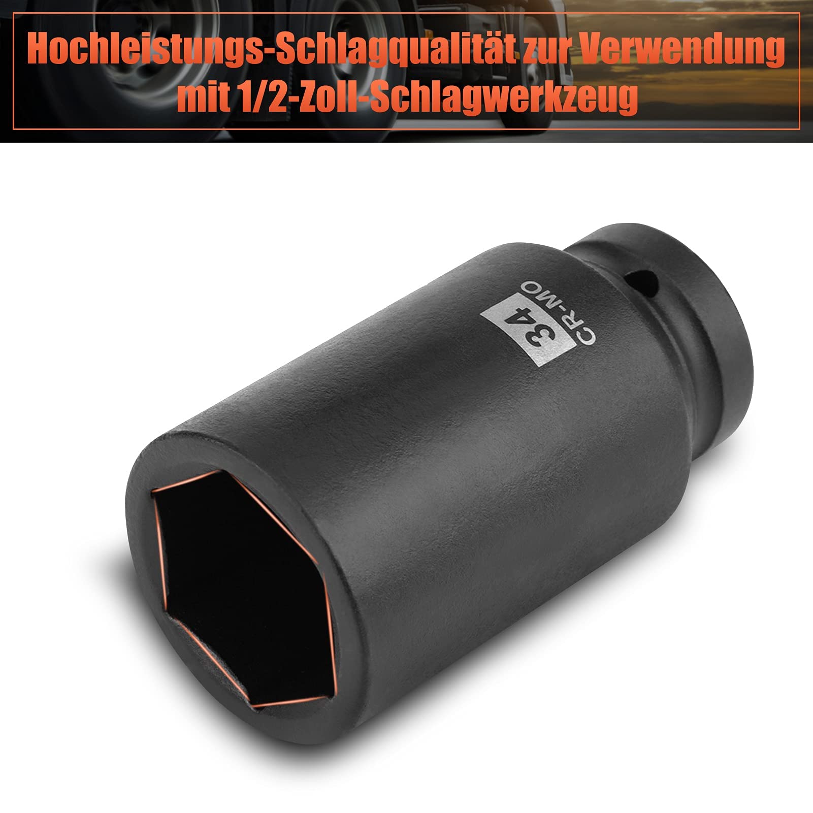 9 szt. adaptery z gniazdem sześciokątnym, uniwersalny 1/2 cala zestaw gniazd sześciokątnych z osią napędową Hrome wanadowa stal zestaw gniazd napędowych z kompaktową obudową, zestaw gniazd głębokich udarowych 29-38 mm