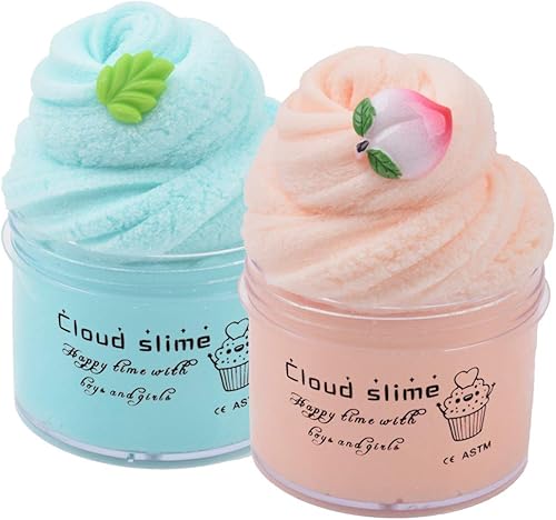 Paquete de 2 slimes de algodón de hoja de menta, melocotón y nube, supersuaves y antiadherentes, para niños y niñas