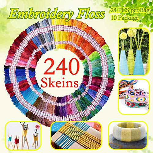Le Paon LE16C1000X1 Embroidery Floss 240 Skeins 100% Egyptian Long-Staple Cotton Cross Stitch Threads -Friendship Bracelets String -Mercerized Crafts Floss Total 1920M 8M/Pc 24Pcs/Bag 10Package thumb #2