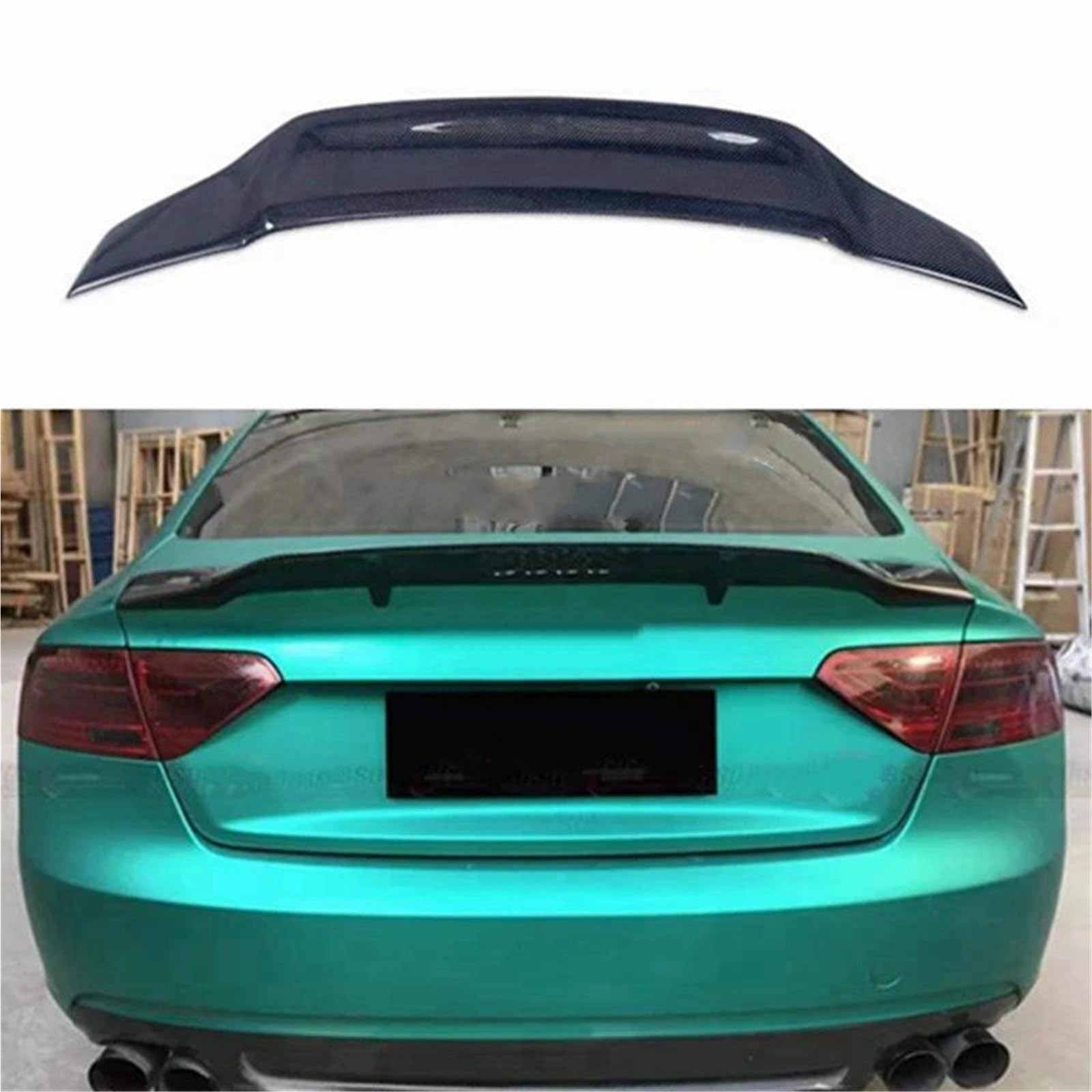 Dla A-udi A5 2 Doors 2009-2016 Skrzydło Na Klapie Spoiler Bagażnika Lotka Tylny Dekoracja Zewnętrzna Samochodu Spojler Tylny Trunk Wing(Real carbon fiber)