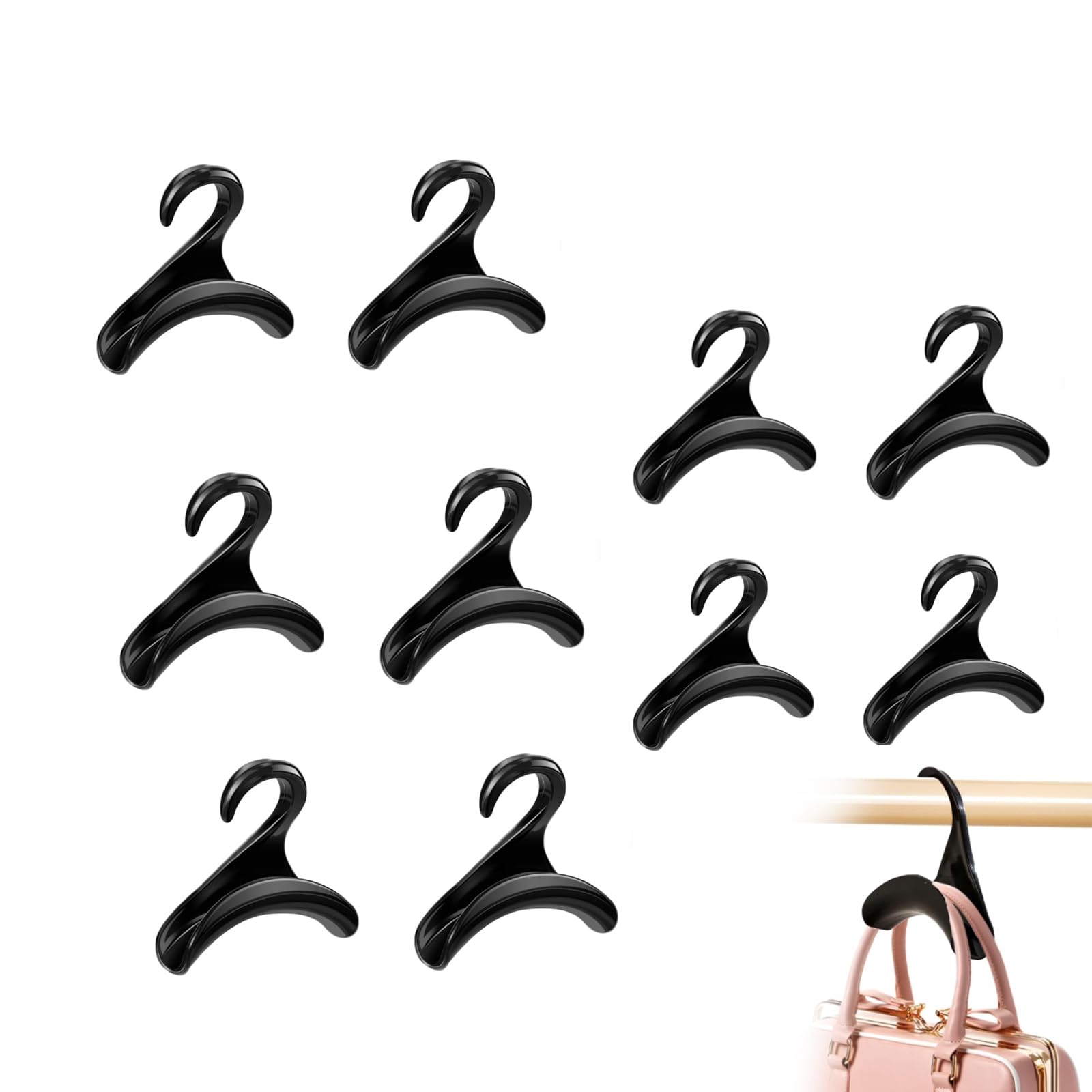 Shirene Handbag Hanger Hooks,10 PCS Purse Hanger for Closet,Handbag Storage Hooks,Handbag Hook,Bag Rack Organizer for Hanging Tote Bag Purses Backpack Satchels Scarves Hat Belt Tie