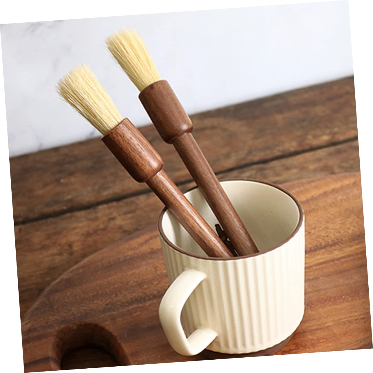 4 Piezas Cepillo de limpieza para cafeteras cepillo de máquina de detalle cafeteras expreso Cafe molido café cepillo de limpieza con mango de madera concentrarse