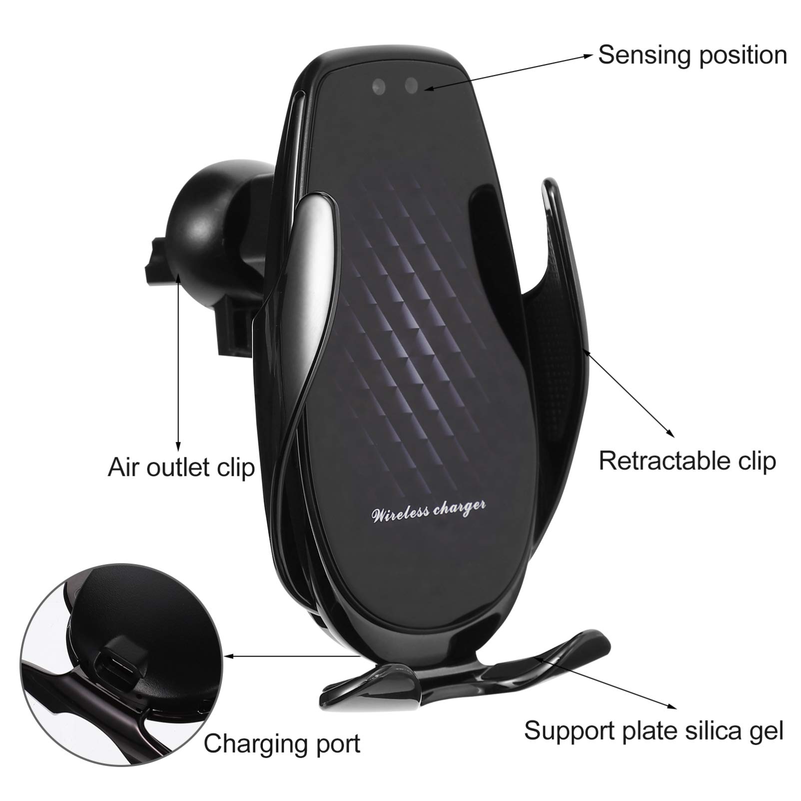 VICASKY 1 Juego Soporte para Teléfono Móvil Soporte para Teléfono De Coche Soporte para Celular para Auto Estanteria Trastero Aleación De Aluminio Bandeja De Almacenamiento Inducción