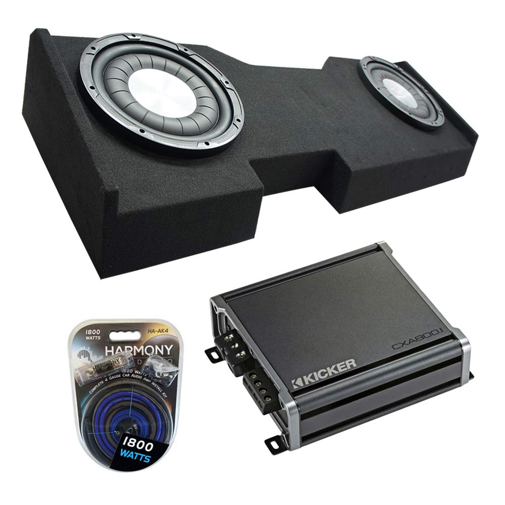 Harmony Audio Compatible with 2014-2018 Chevy Silverado Crew Cab Bundle HA-F124 Dual 12