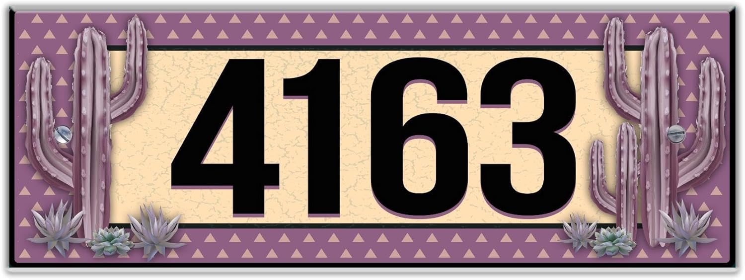House Address Outdoor Numbers, Cactus Themed Address House Number Tile Medium