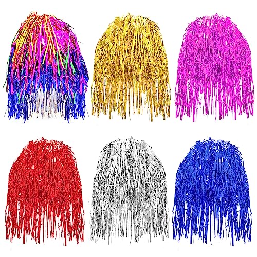 6 Pièces Perruque Disco, Couleur Perruques en Feuille de Métal Perruque de Fête Amusante pour les Fêtes de Carnaval et les Soirées Disco