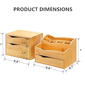 Amazon.com: Yopay 2 Pack Bamboo Desk Organizer, Stackable