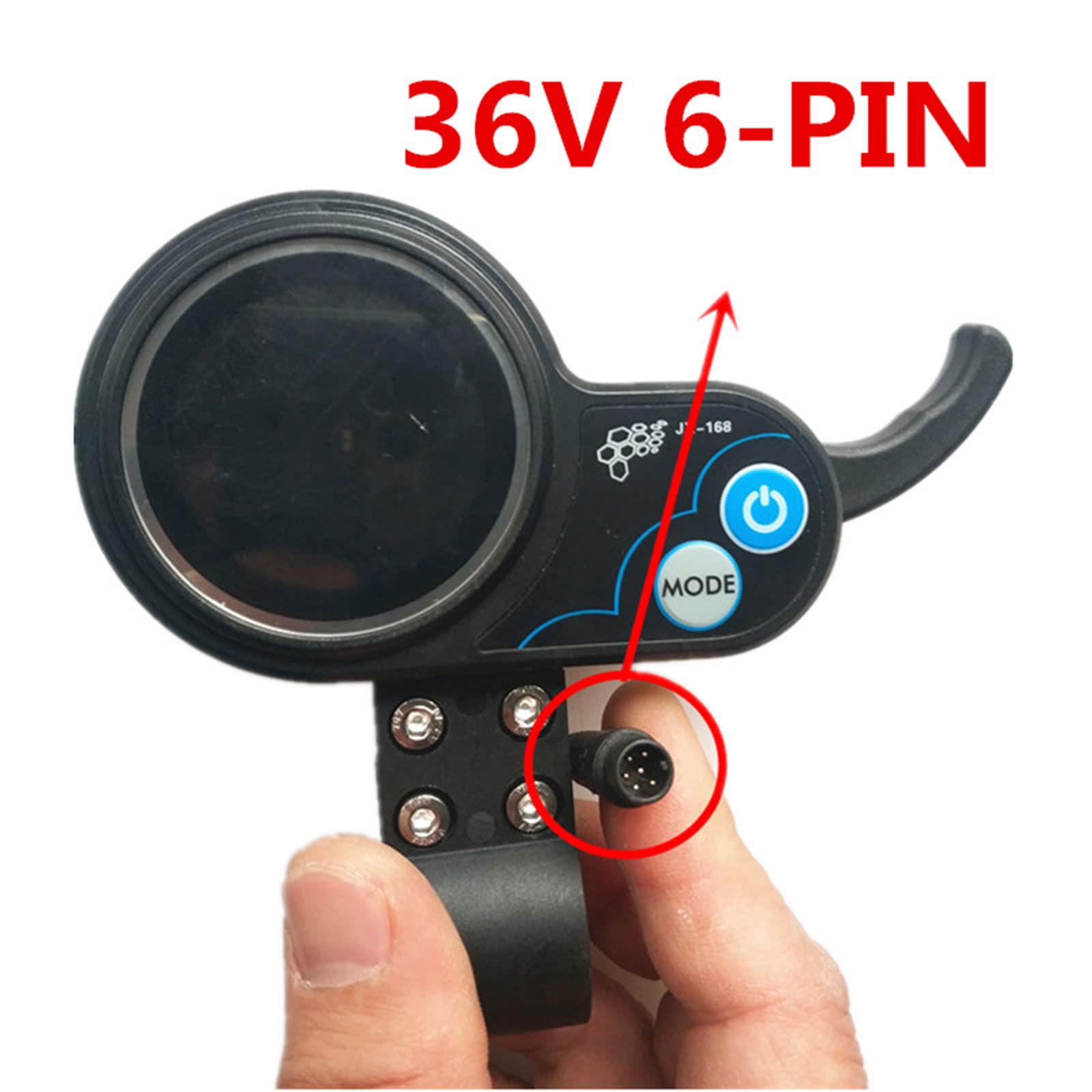 JX-168 Instrument d'accélération Trottinette électrique 36 V/48 V Écran LCD Régulateur d'accélérateur Accessoires Gouverneur Câble d'accélérateur Interrupteur d'écran pour voiturette de golf