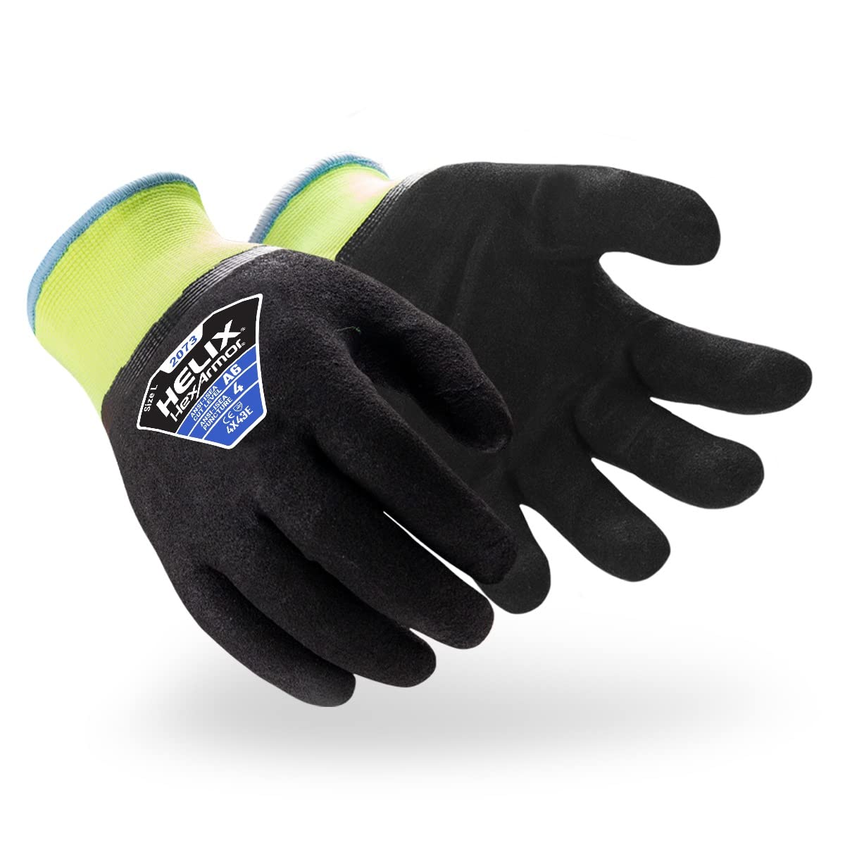 HexArmor Cut-Resistant Liquid-Resistant Nitrile Palm Knit Work Gloves Helix 2073