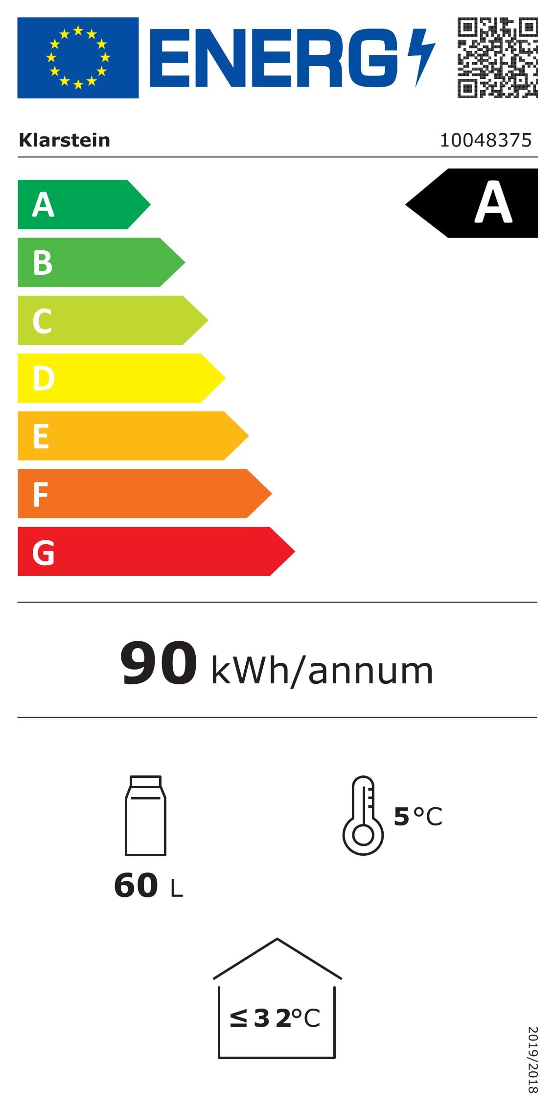 Klarstein LuxeChill Getränkekühlschrank 60 L Glastür 0–10 °C Touch-Bedienfeld LED-Beleuchtung IPX4