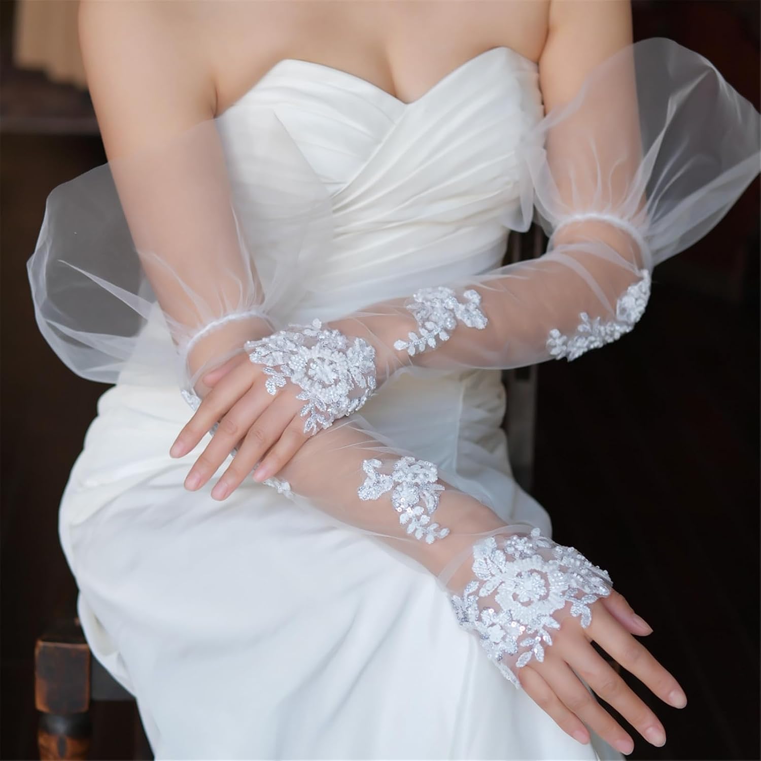 Gloves Wedding Concert Operas Party Costume for Bride and Bridesmaids Lady Lace Bridal for Weddings and Parties