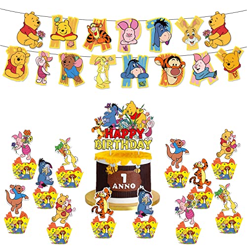 OULUN Birthday Party Supplies For Winnie the Pooh ,Pooh bear Theme Party Decoration - Image 6
