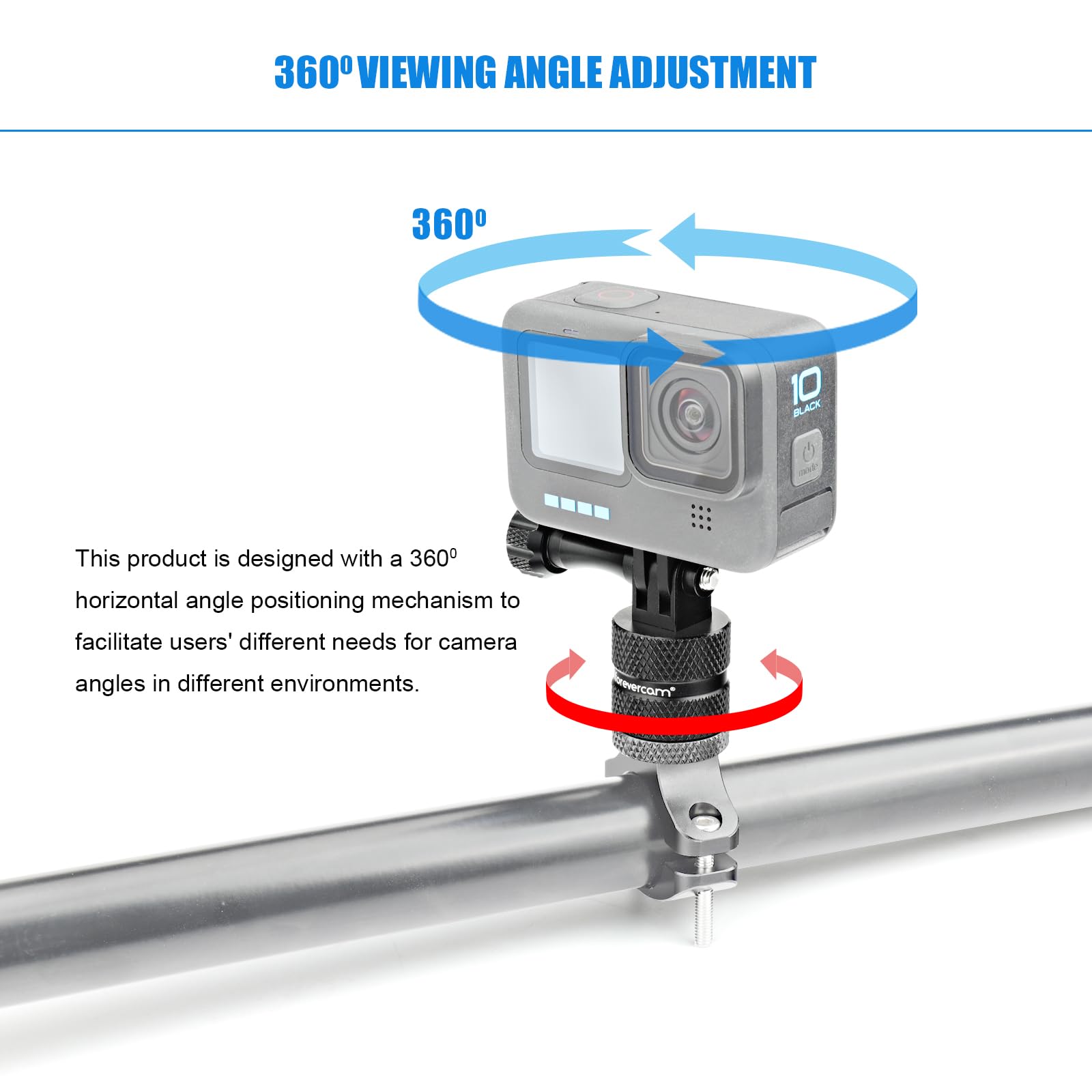 JGmotorfi Support De Caméra D'action En Alliage D'aluminium