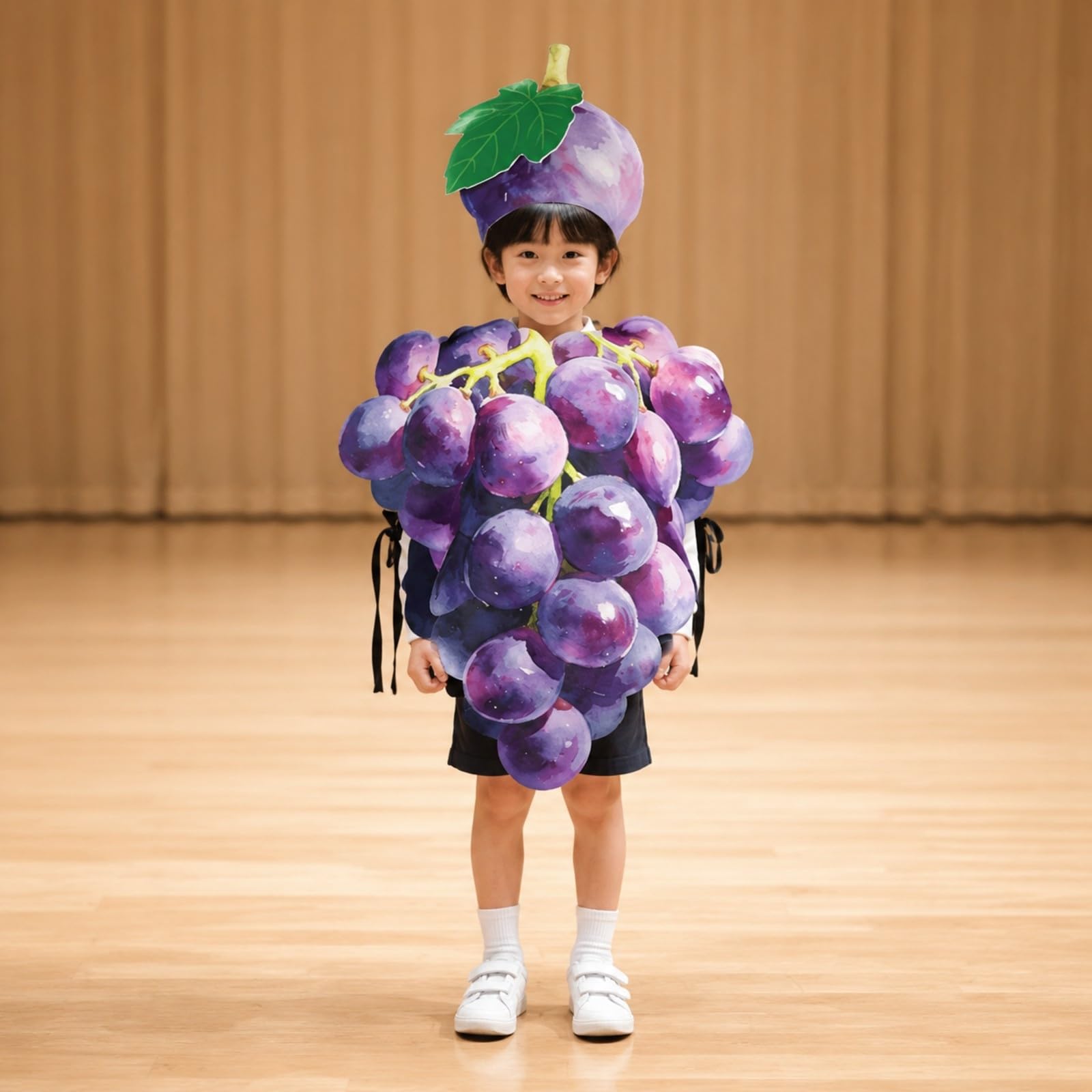 Costume da Uva con Copricapo Multifunzionale Costume da Uva Traspirante Tunica con Cappello per lloween, Servizi Fotografici