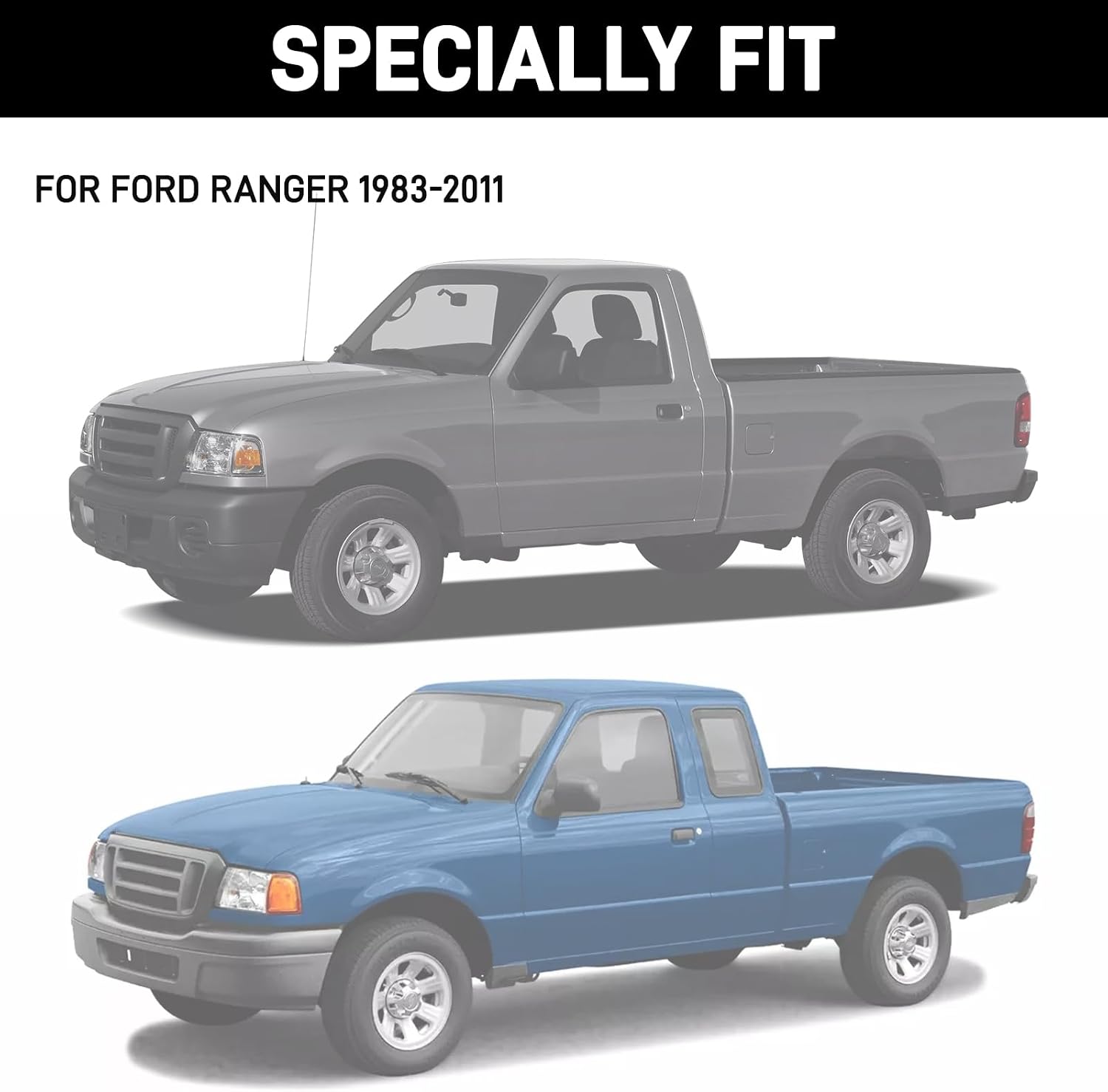 JERBOR 4PCS Silicone Bed Rail Stake Pocket Cover Fit for Ford Ranger 1983-2011 Bed Rail Stake Pocket Plugs Hole Caps
