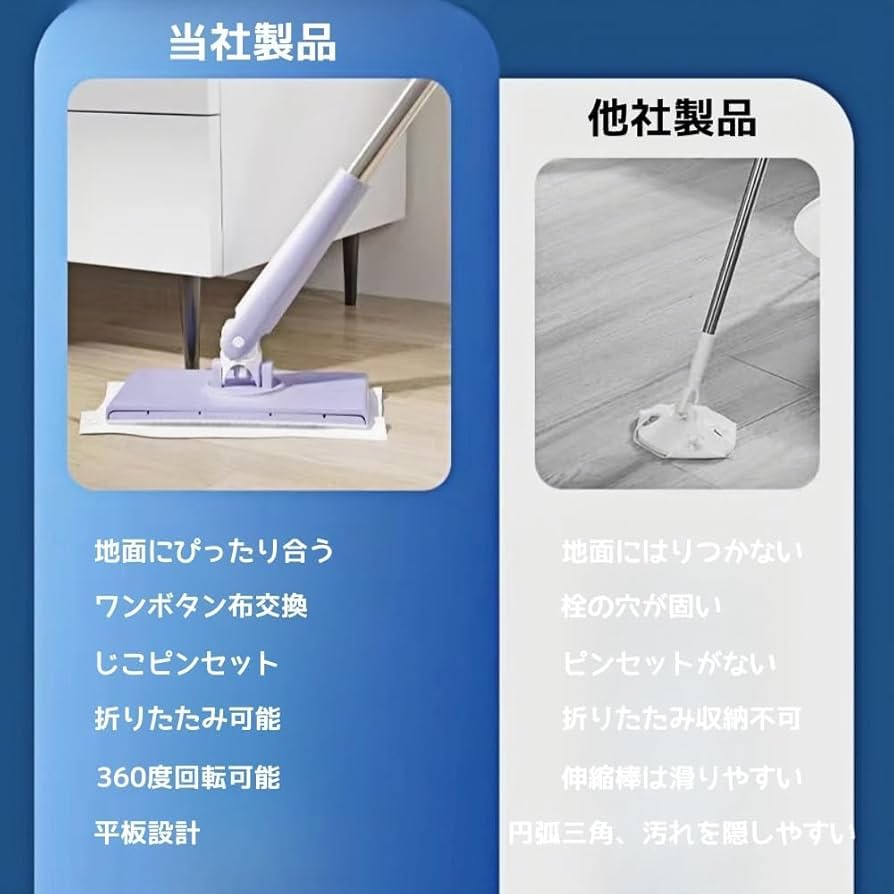 Amazon｜JoyNow クイックルワイパー 本体 モップ 拭き掃除 自動