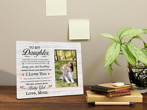 Miniatura 5 de Marco de fotos para hija, siempre serás mi bebé, regalo de marco de fotos de madera, decoración de placa para habitación de niña, regalo de