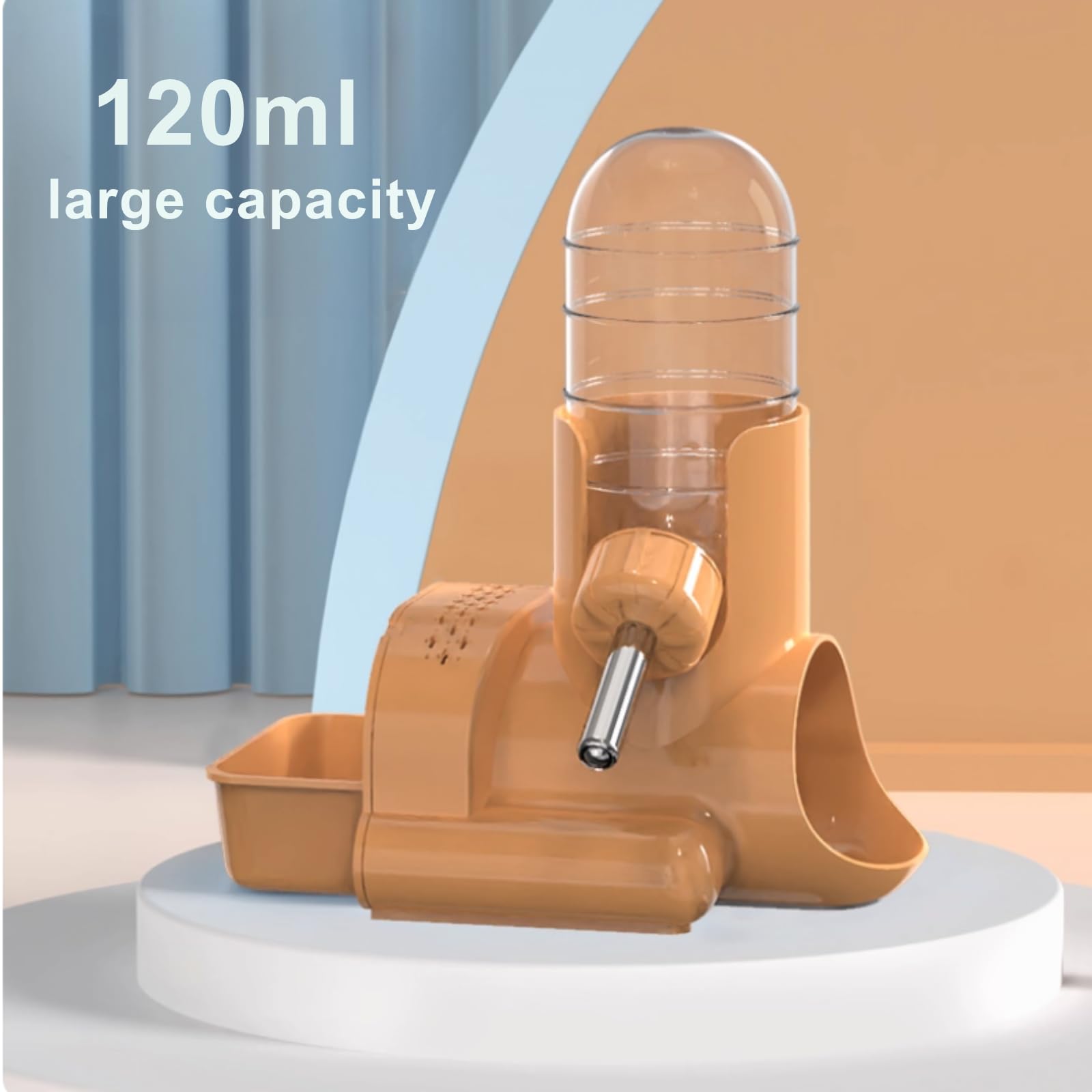 Abreuvoir pour Hamsters Maison Hamster Mangeoire pour Hamsters Petite Bouteille d'eau Abreuvoir Suspendu avec Support Convient aux Petits Animaux (Orange)