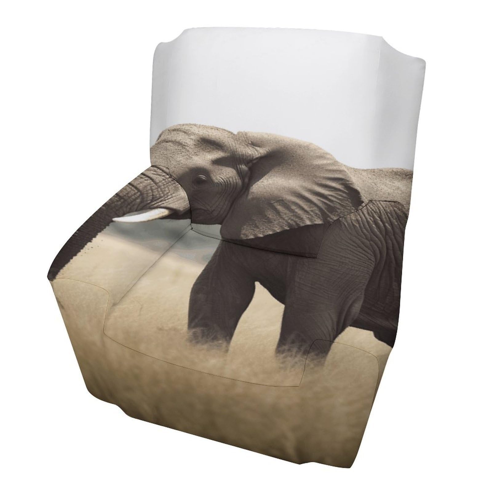Fodpand Style Elephant Sofa Cover Soft 1 Seater Sofa Slipcover For Pets Washable,Couch Cover With Elastic Straps Furniture Protector
