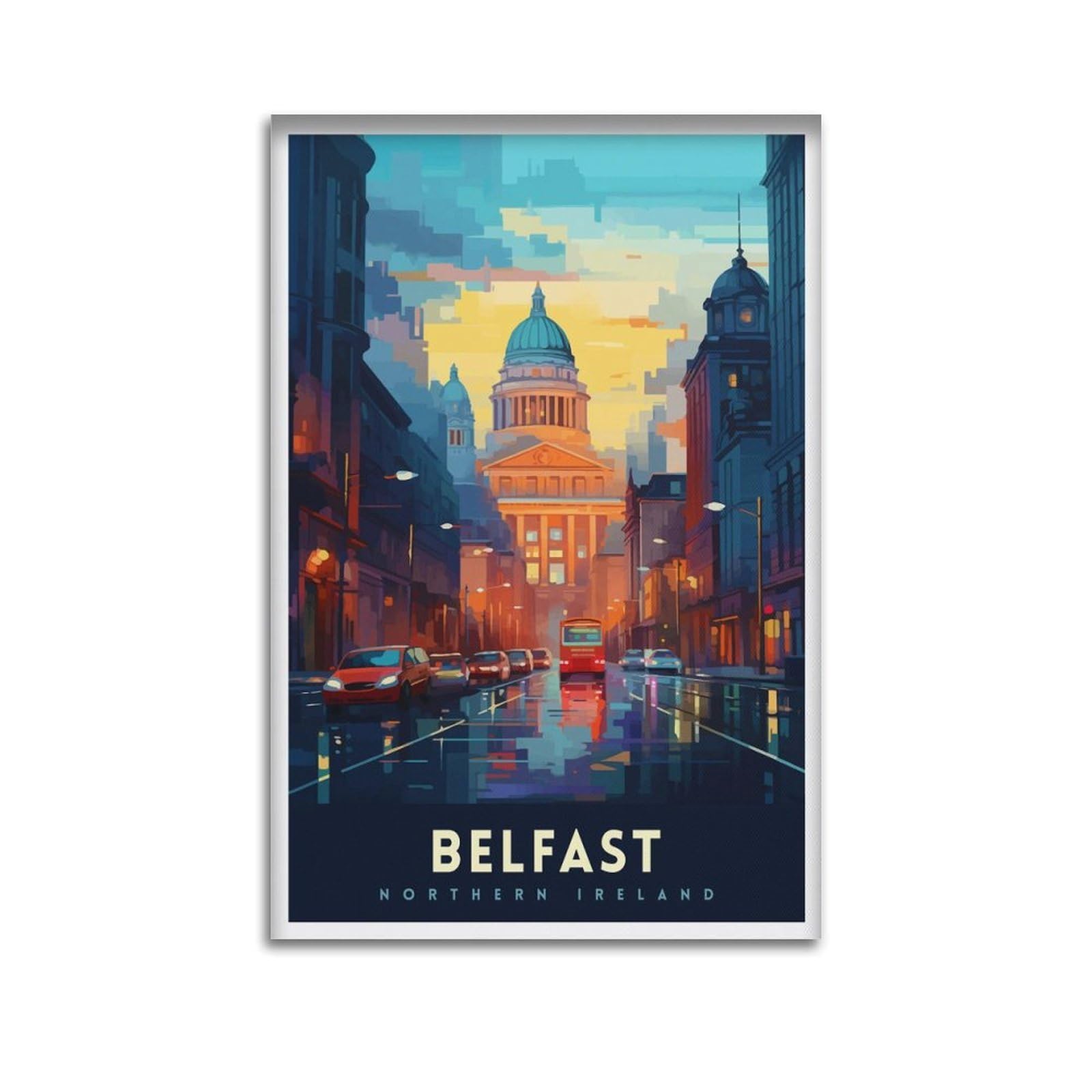 xiaoxiaoshen Belfast Northern Ireland Travel Cityscape Gif_5 Canvas Poster Wall Art Prints Room Aesthetic Murals Bedroom And Living Decorations 08x12inch(20x30cm)