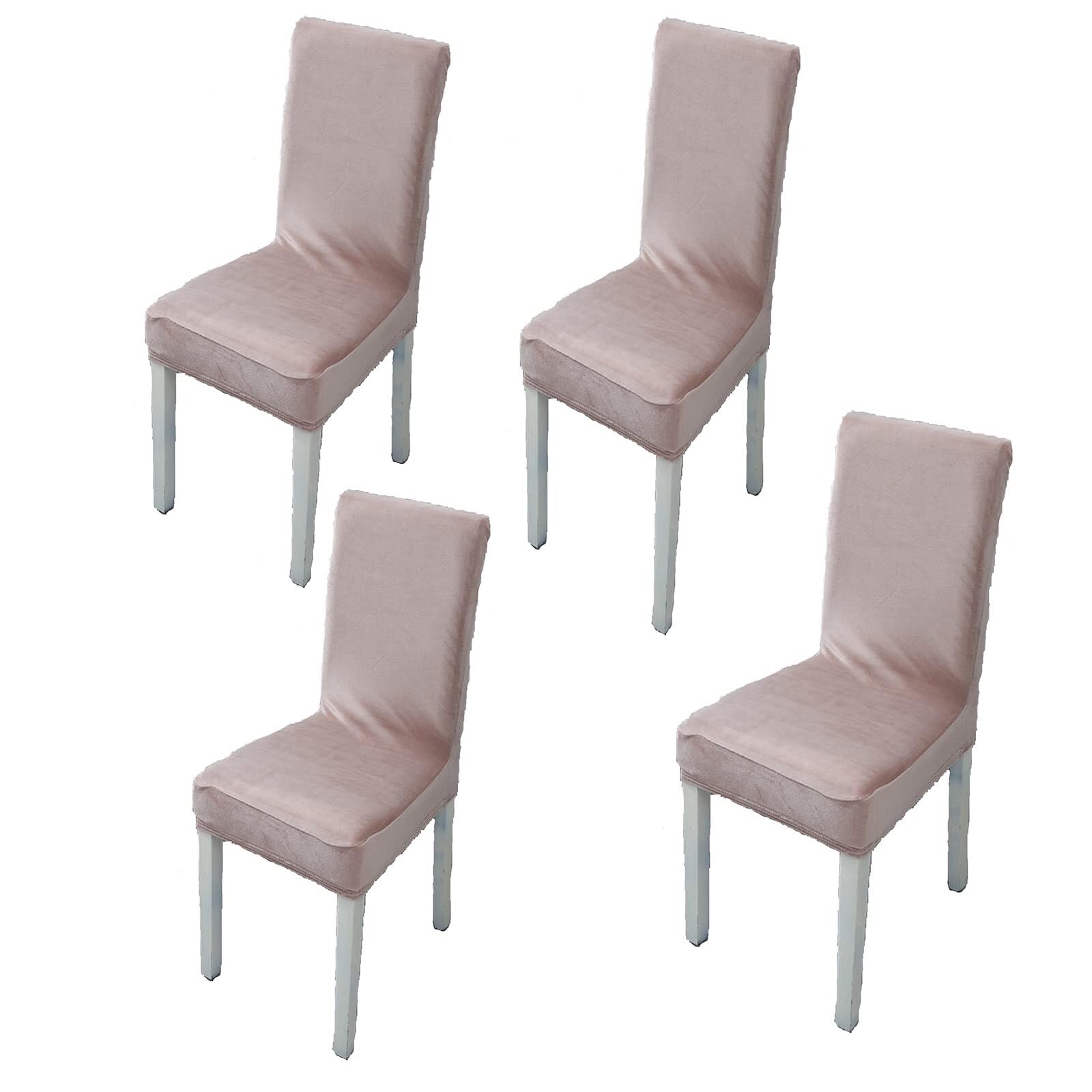 NMVAWIPT Velvet Stretch Dining Chair Covers Elastic Removable Washable Parsons Protectors For Room Hotel Wedding Banquet(42#,4pcs)