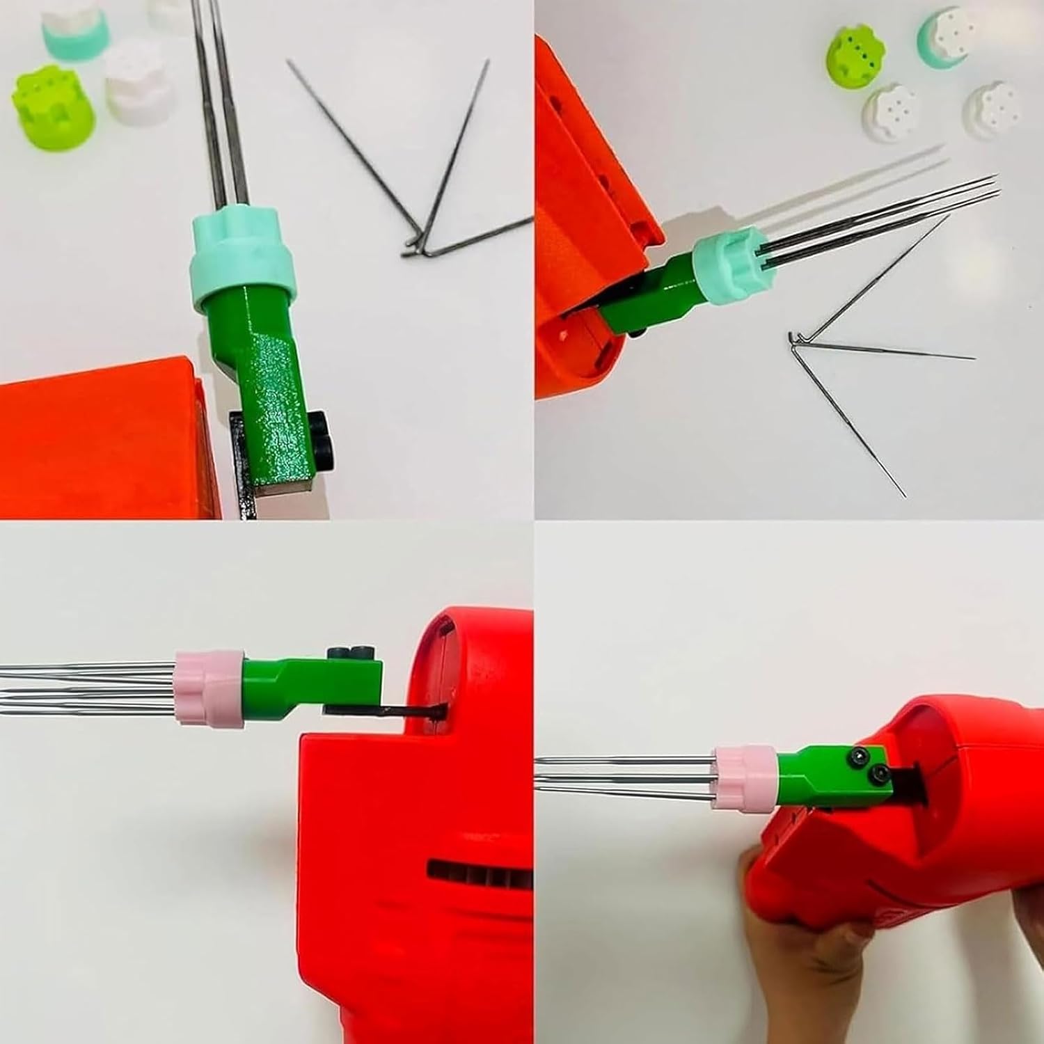Handheld Electric Needle Felting Machine, with Replaceable Nozzles, 1-7 Needles, 6-Speed Adjustment, Wool Felt Poking Tool, Wool Felt Craft Kit, for DIY Wools Painting, Felted Craft, Handwork