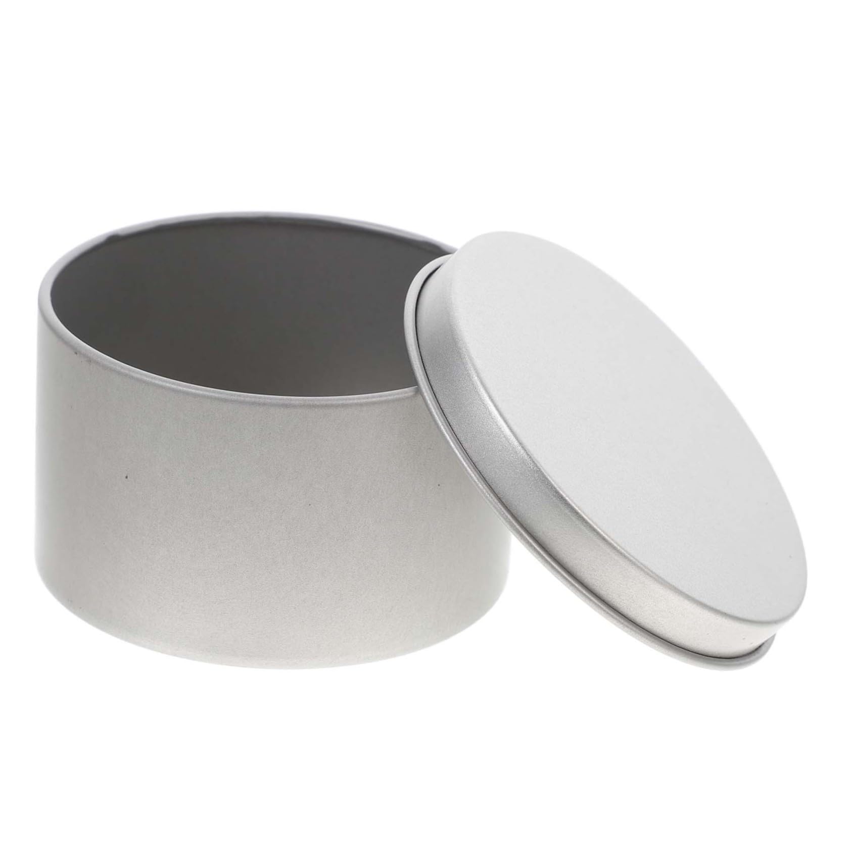 GRIRIW Round Refillable Metal Tins for Storing Candles and Balms Sleek Silver Storage Containers Lightweight and Portable for Everyday Use and Travel
