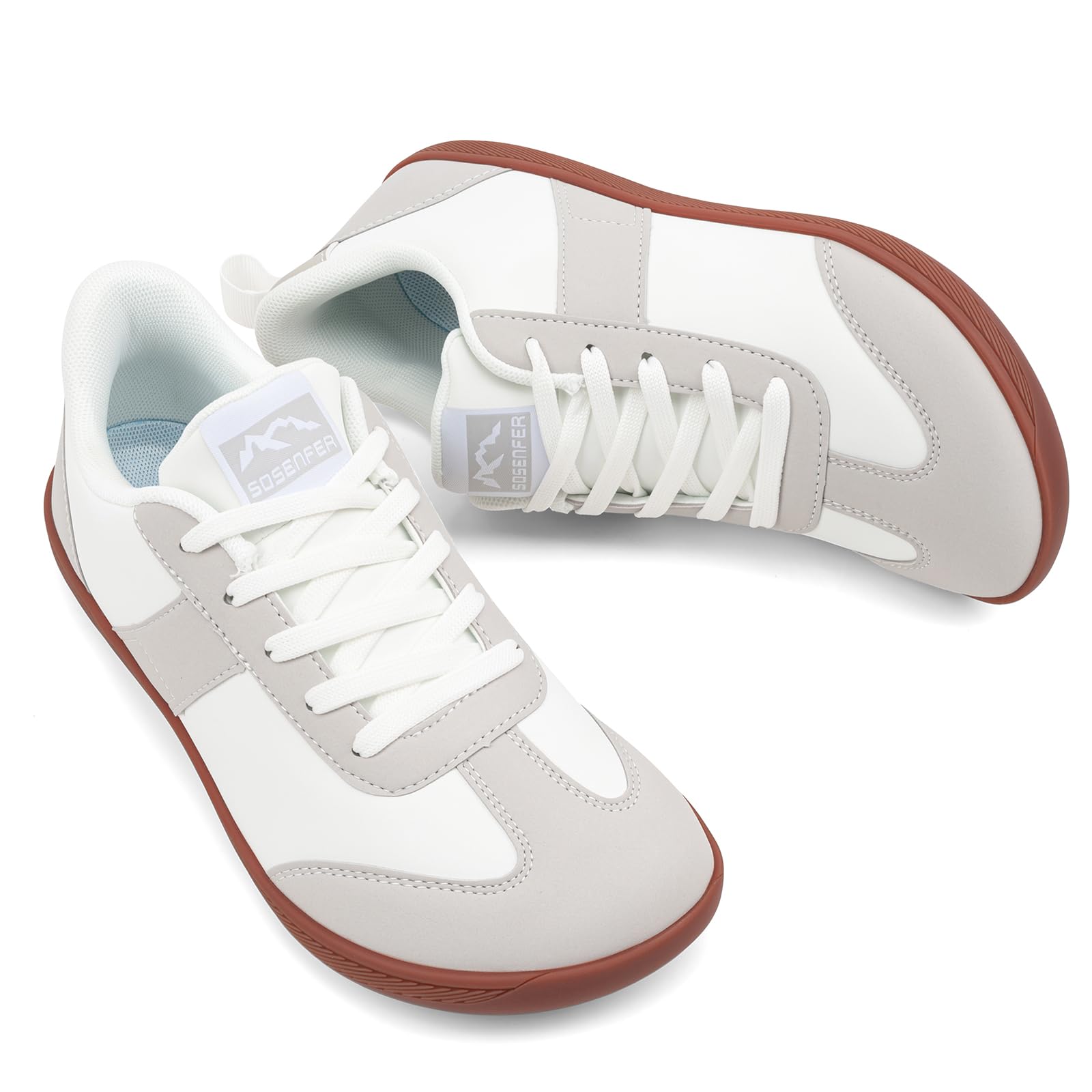 Sosenfer Damen Herren Breite Barfußschuhe | Breite Zehenbox Leichte Freizeitschuhe | Minimalistische rutschfeste Walkingschuhe | Zero-Drop Sohle Sneakers Unisex