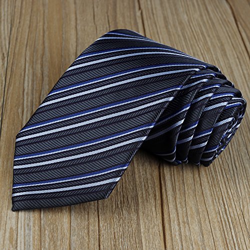 Jeatonge Lot 6 Pcs Mens Ties and 3 Free Tie Clips, Men's Classic Tie Necktie Woven Jacquard Neck Ties Gift box packing (Style 2) - Thumbnail 7