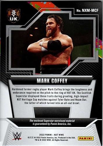 Miniatura 2 de 2022 Panini WWE NXT Memorabilia #19 Mark Coffey Event Used Relic NXT UK Wrestling Trading Card