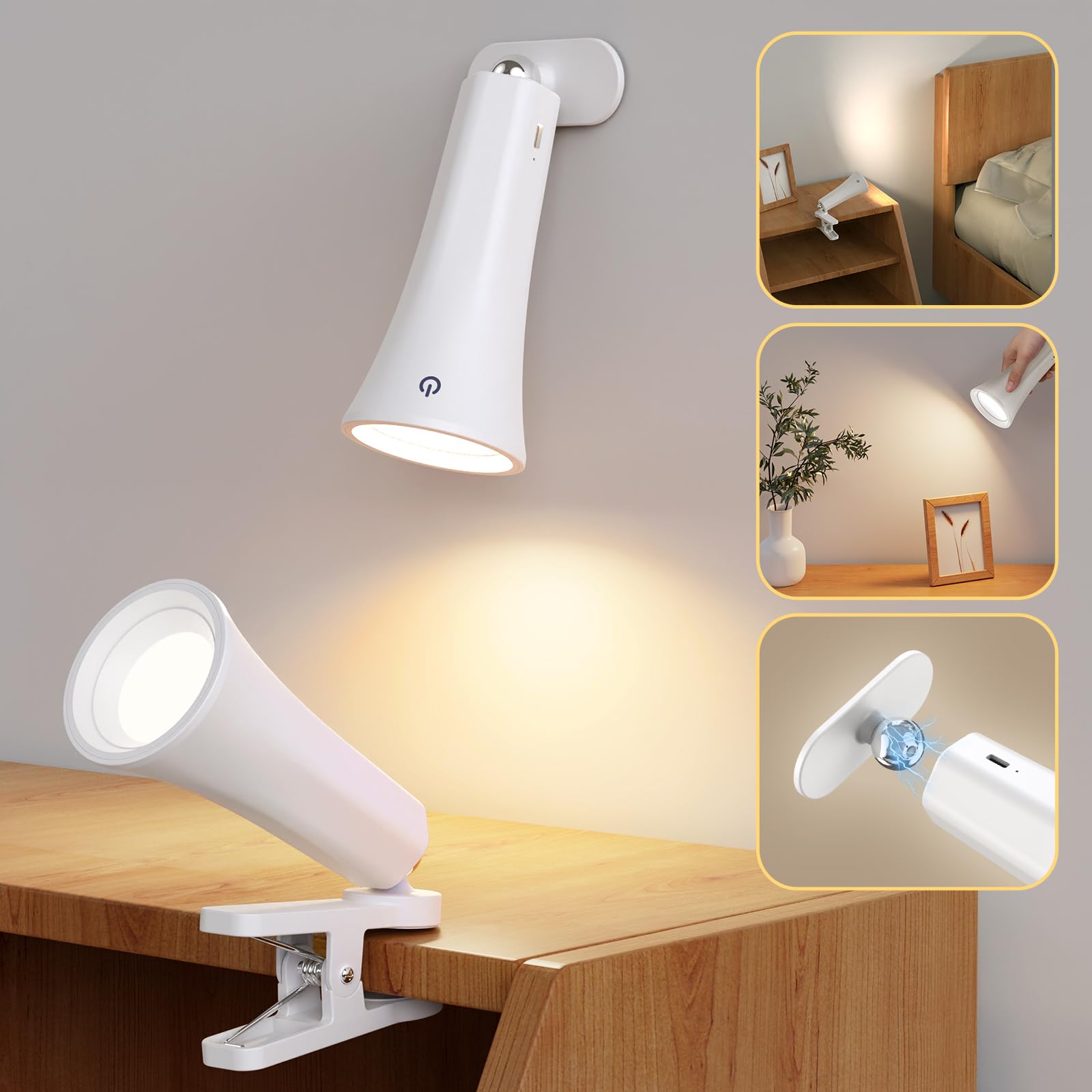 LED Wandleuchte Innen, 2 Stück Wandlampe Innen Mit Clips, Wa