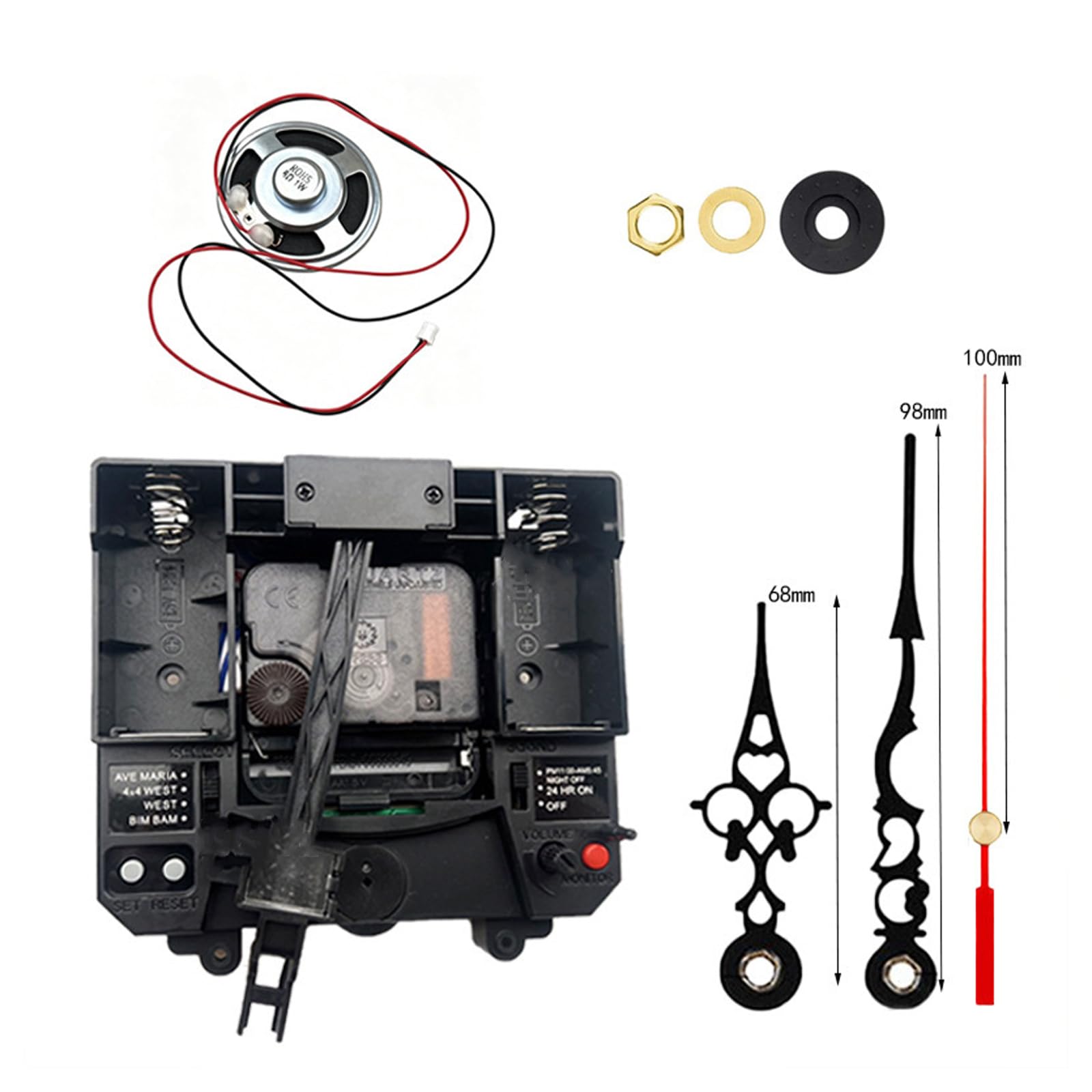 Shntig Pendulum Clock Movement Music Box Quiet Mechanism Decorative Use Wall Clock Replacement Part for Wall Parts and Accessories