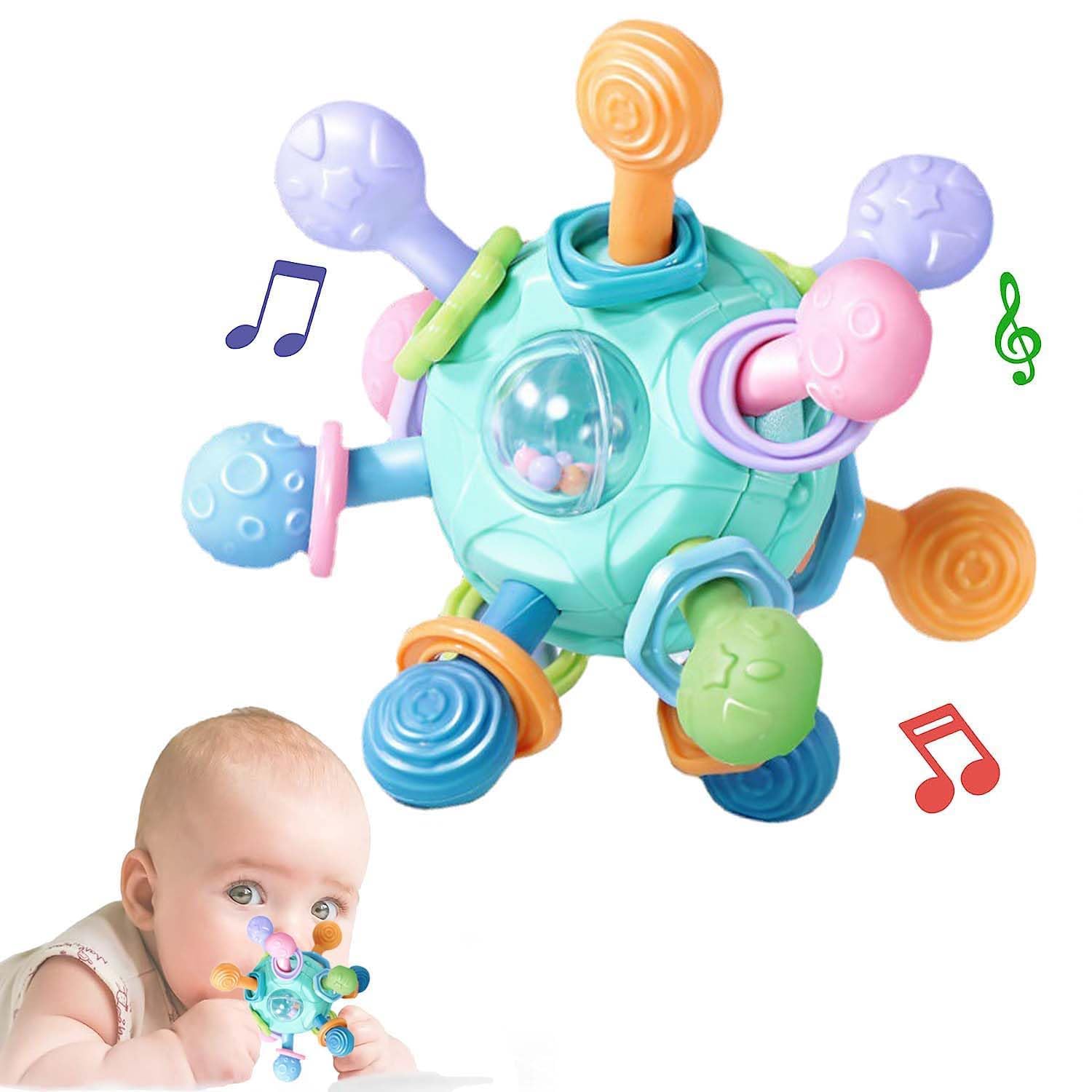 SHINETOY Baby Montessori Teething Toys - Sensory Teething Toys for Babies - Gifts for Infant Newborn - Baby Rattle Chew Toys - Toddler Educational Learning Toys for Boys Girls-image-45