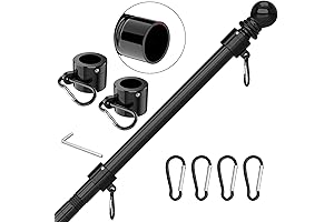 6 FT Tangle-Free Aluminum Flag Pole for Trucks and Boats