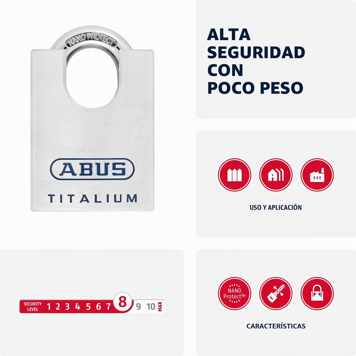 Abus 70266 - Candado de intemperie (aluminio)