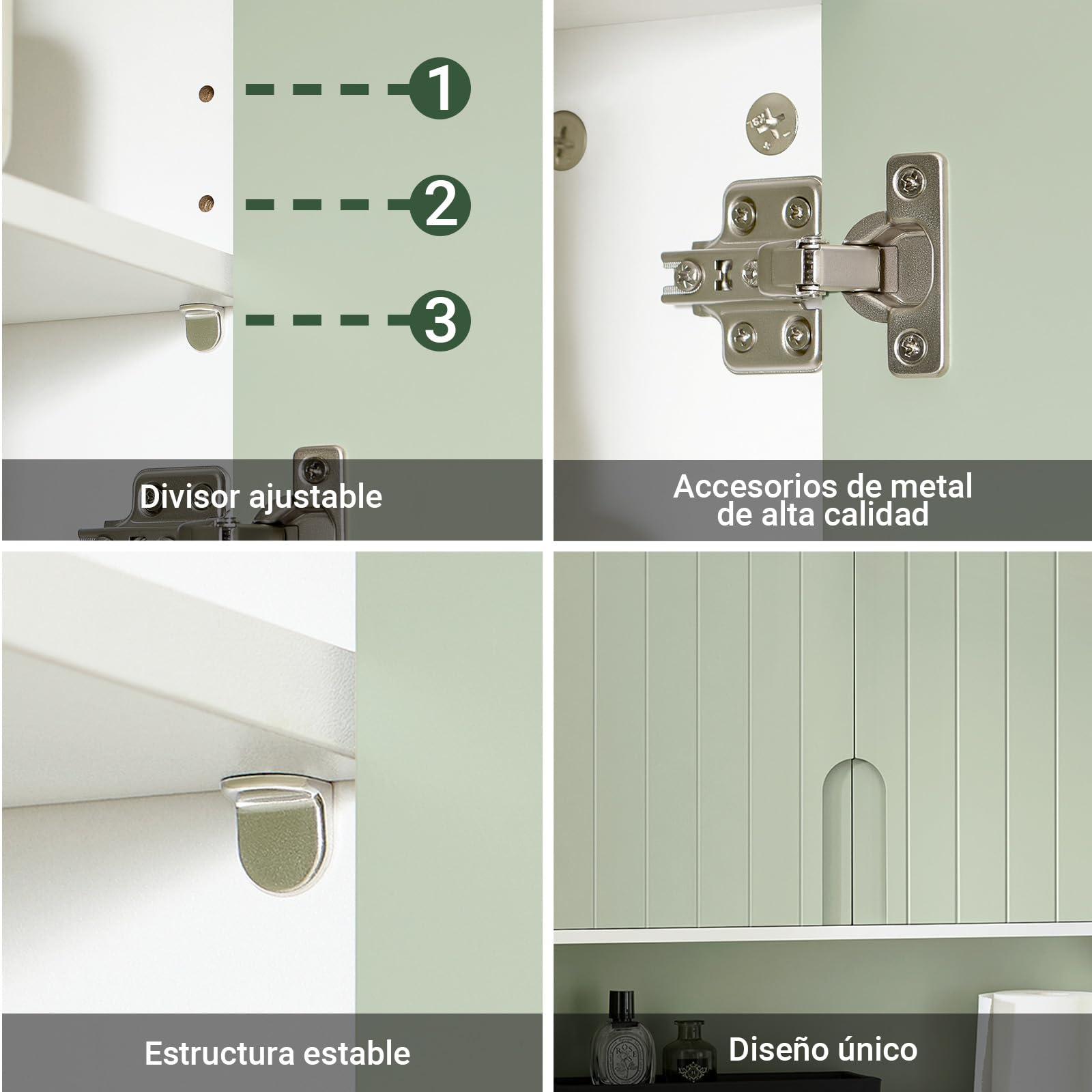 SoBuy Armario Baño Pared Mueble Baño Colgar Suspendido, Armario de Pared Ultraplano 15 cm, Vitrina Mural Compacta, Mueble Pequeño, Estante Abierto, Bathroom Cabinet BZR140-GR