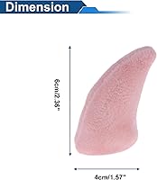 Vista 4 de Accesorios para casco de motocicleta, decoración de cuernos de felpa para motocicleta, bicicleta, esquí, cascos de esquí, calcomanías de felpa rosa