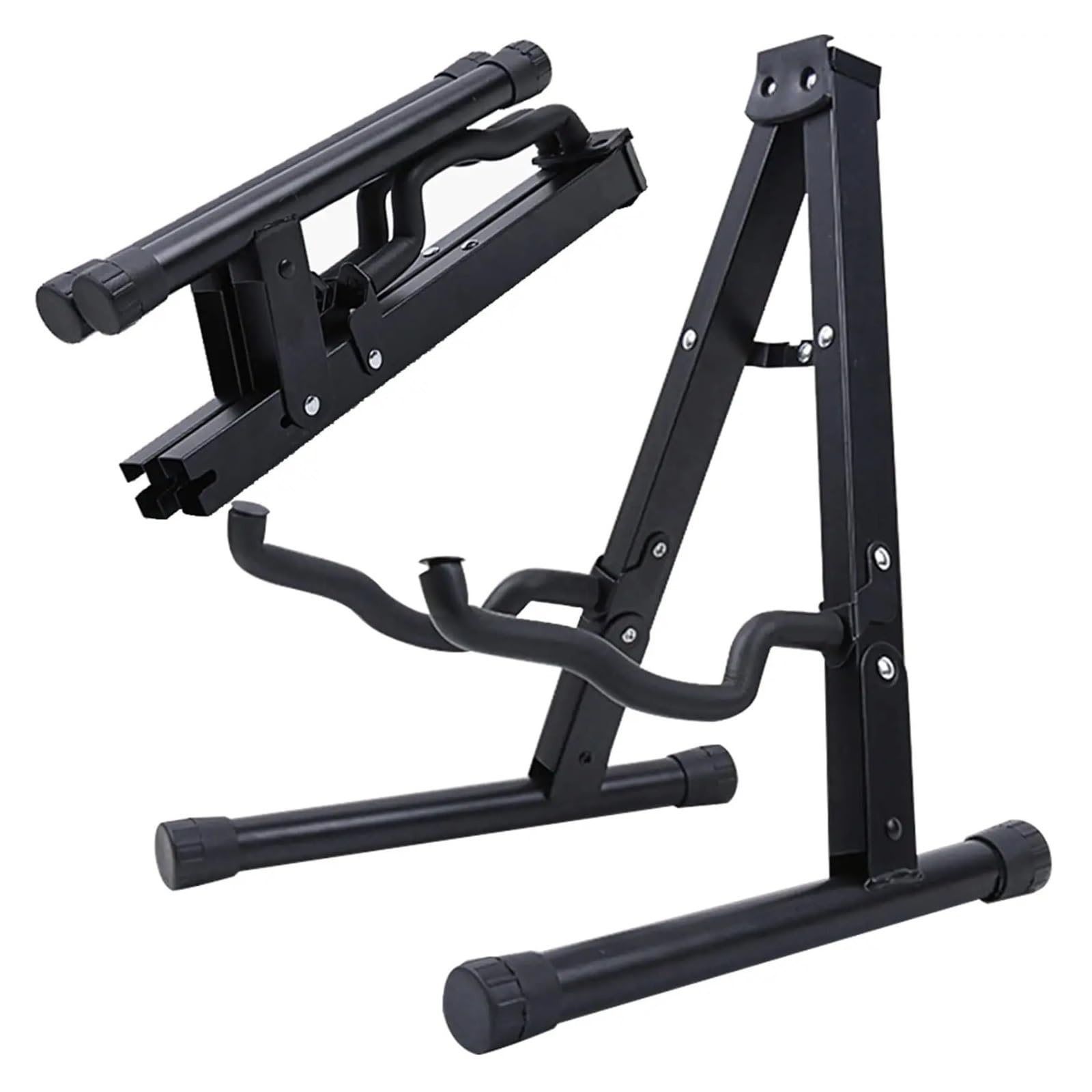 Porta Chitarra Supporto for Chitarra Pieghevole A Frame da Pavimento Universale in Metallo for Chitarre acustiche Classiche elettriche Bassi Banjo Ukulele Portatile