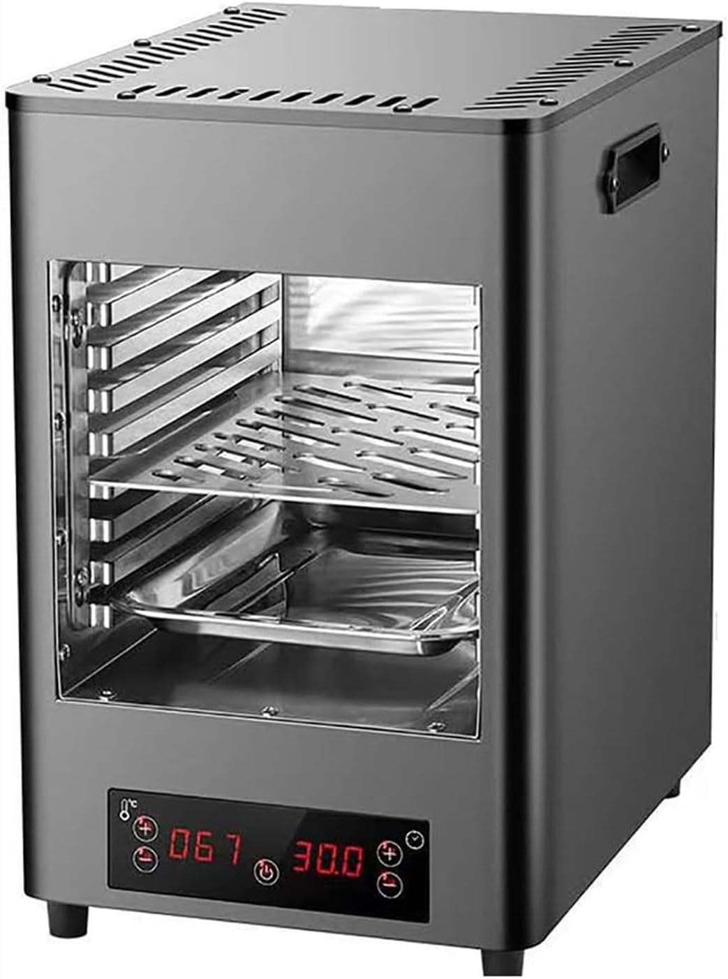 Electric Steak Grill, 1700W Portable Indoor Stainless Countertop Oven,200-1450℉ Adjustable Temperature,8-Layer Grill,Commercial Multifunctional Oven,for Steak, Pizza, Grilled Fish