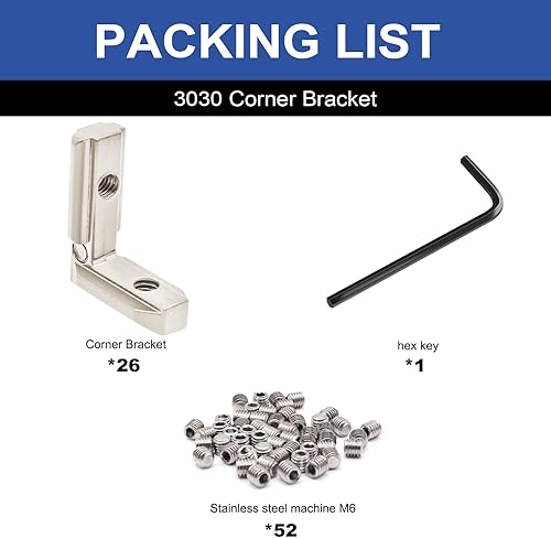 Miniatura 240 de 10 unids 2020 placa de extrusión de aluminio conector esquina L soporte 8020 V ranura hardware ranura T accesorios con tuercas en T y tornillos