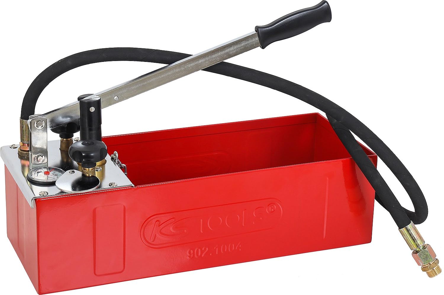 KS Tools 902.1004 Bomba de comprobación KS 50 roja, 60bar, tanque de 12L
