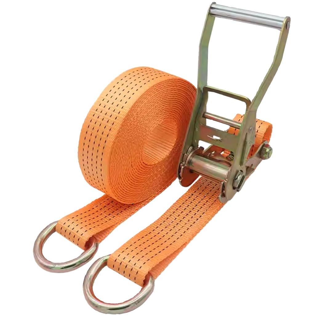 Zurrgurte, 11023 lb Bruchfestigkeit, robuste Tiefbett-Zurrgurte, 2-Zoll-Gurte mit doppelten D-Ringen for Tieflader, LKWs, Ladungssicherung, Radlift(1set,20.0m/65.6Ft)