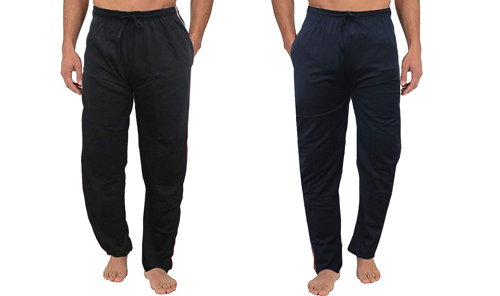 Regular Fit Cotton Casual Black and Blue Pyjamas/Lower Leisure/Night Wear Bottoms/Trackpant for Mens Combo of 2 (Medium)-image-9
