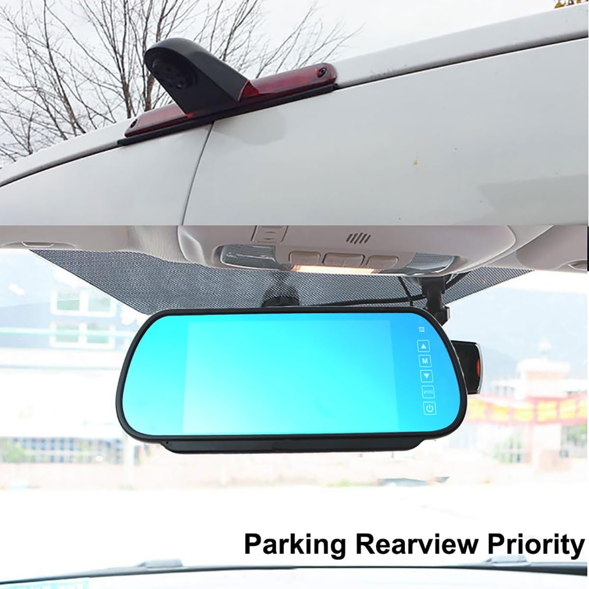 Sprinter Brake Light Backup Camera System Compatible for Transporter Sprinter W906 2007-2018/Crafter Truck Vans 2007-2016 (with 7 inch Monitor)