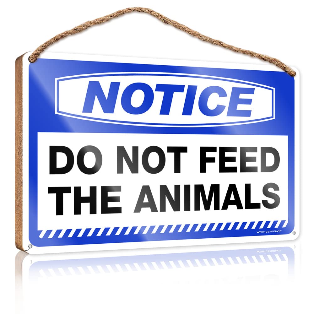 Dtha One Color Bathroom Wood Hanging Sign Notice Do Not Feed The Animals Wooden Sign Man Cave Decor Bathroom Wall Decor Funny(15X28cm)