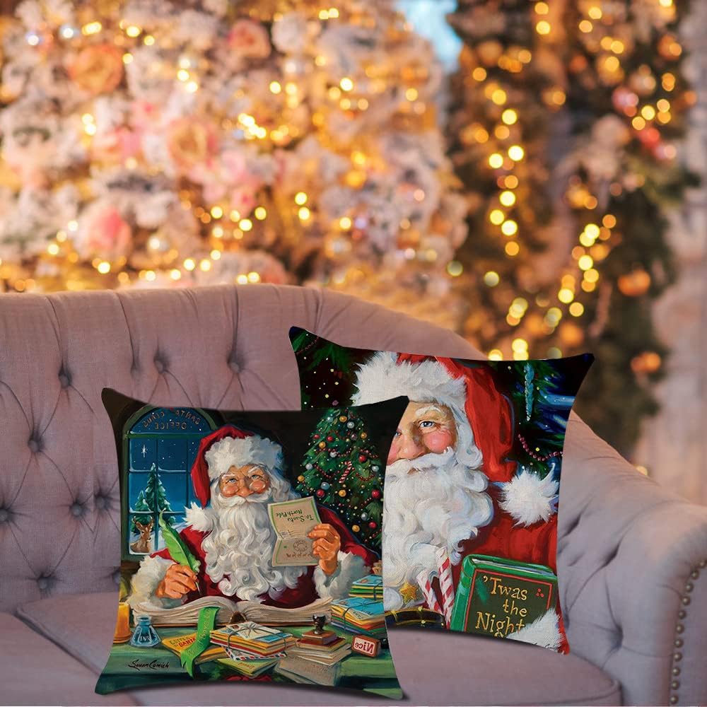 Christmas Cushion Covers, Set of 4 Throw Pillow Covers 18x18 Inch Christmas Decorative Pillow Case for Living Room Sofa Chair Home Office Shop Decor Gift 6 61JtZSWCoKL. AC SL1000
